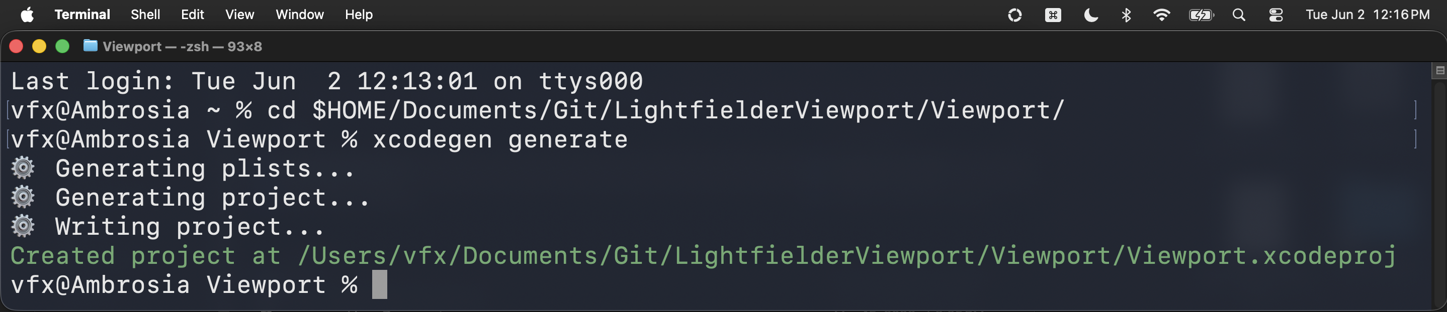 XcodeGen Generate