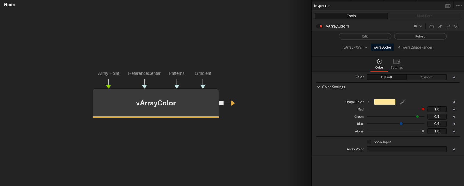 vArrayColor node