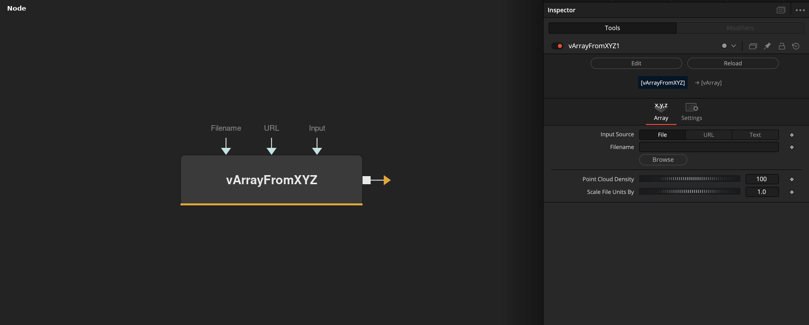vArrayFromXYZ node