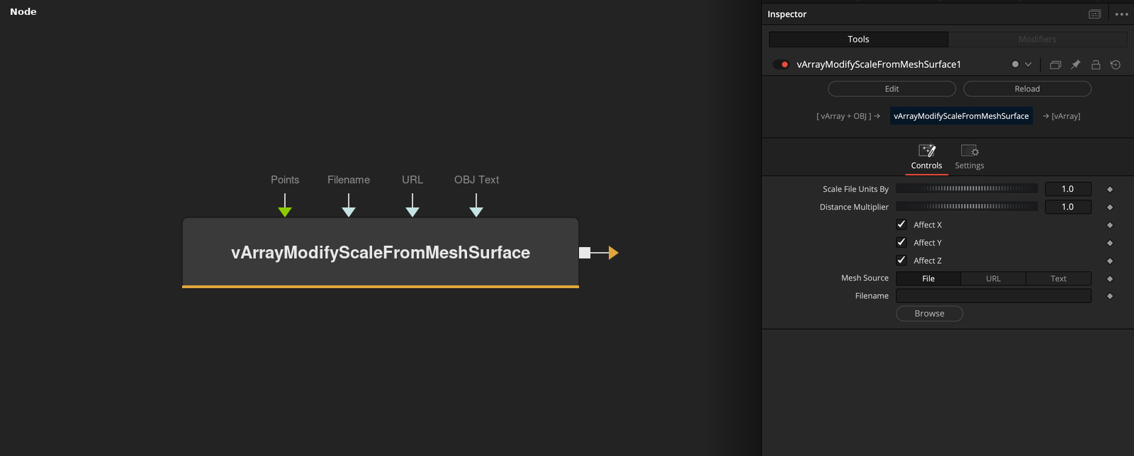 vArrayModifyScaleFromMeshSurface node