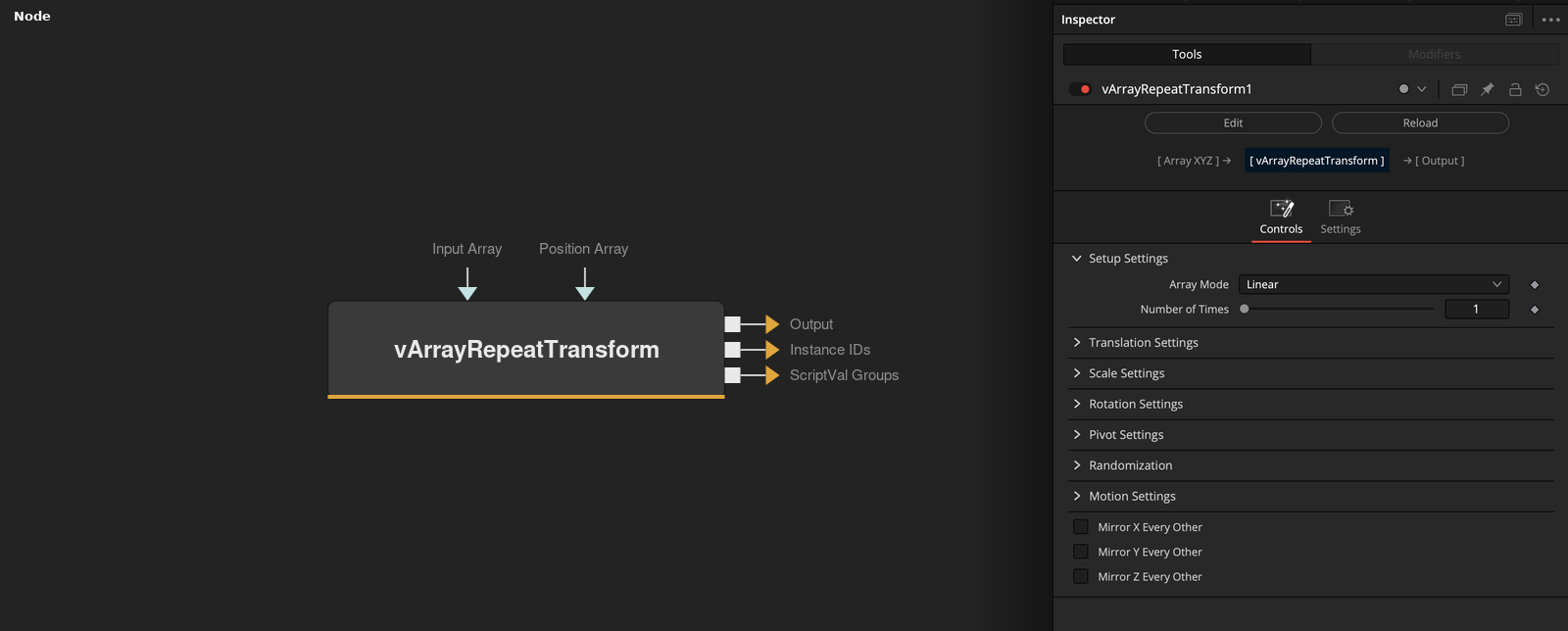vArrayRepeatTransform node