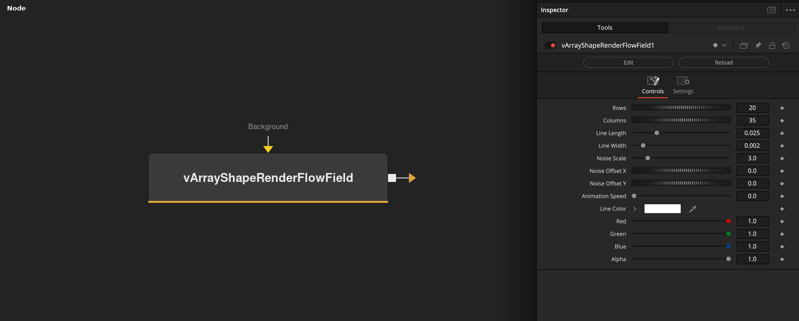 vArrayShapeRenderFlowField node