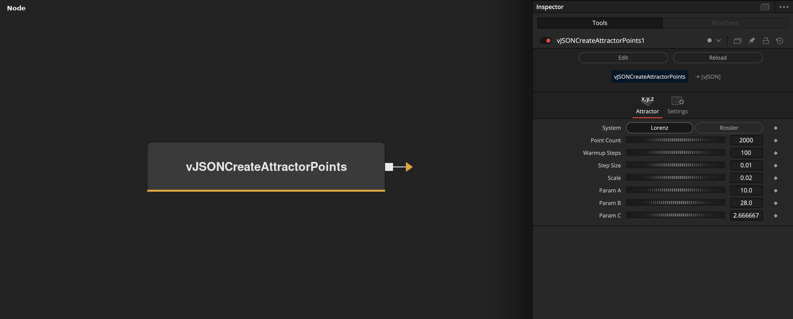 vJSONCreateAttractorPoints node