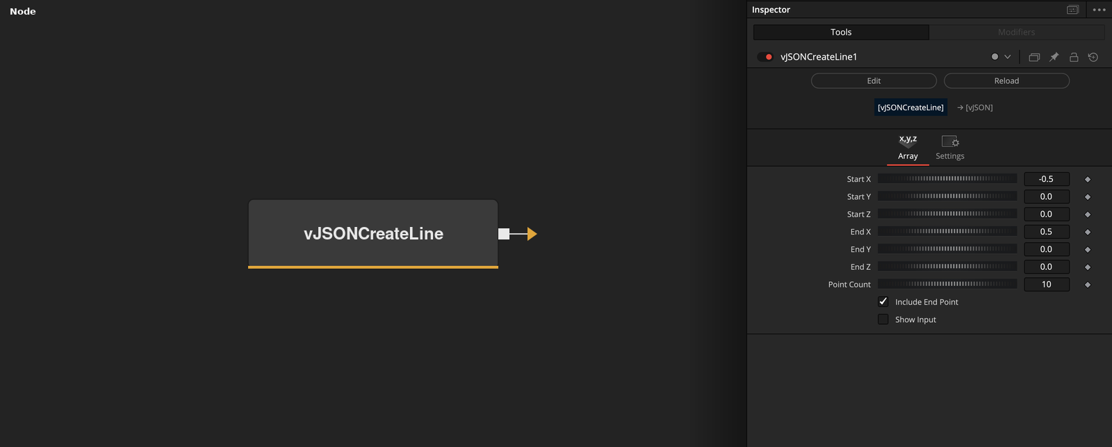 vJSONCreateLine node