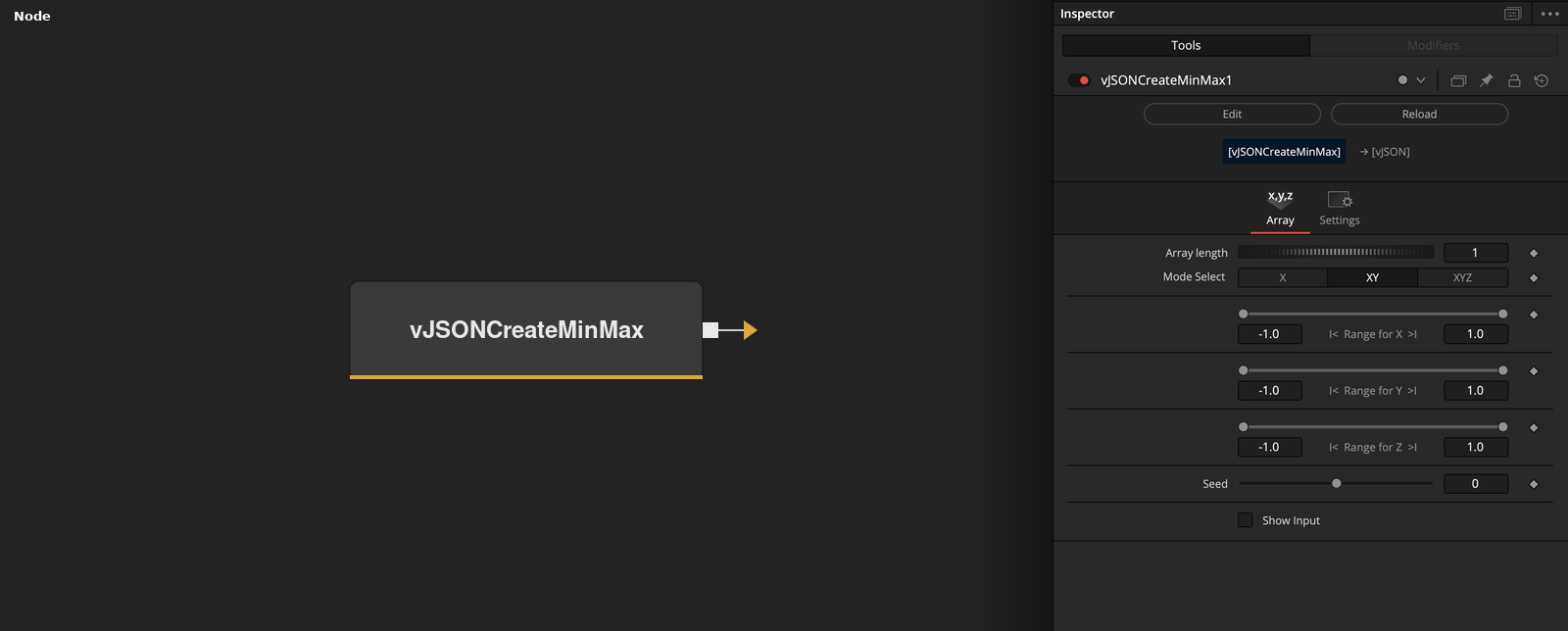 vJSONCreateMinMax node