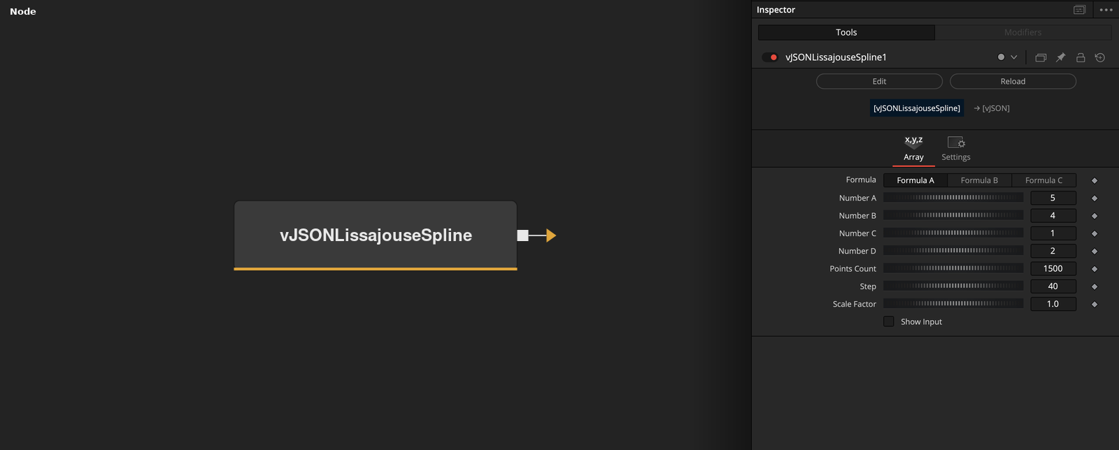vJSONLissajouseSpline node