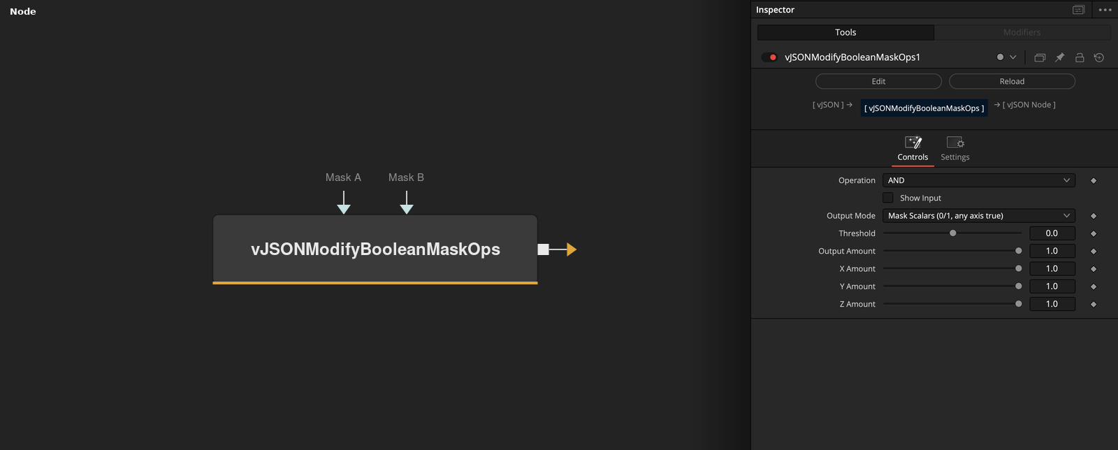 vJSONModifyBooleanMaskOps node
