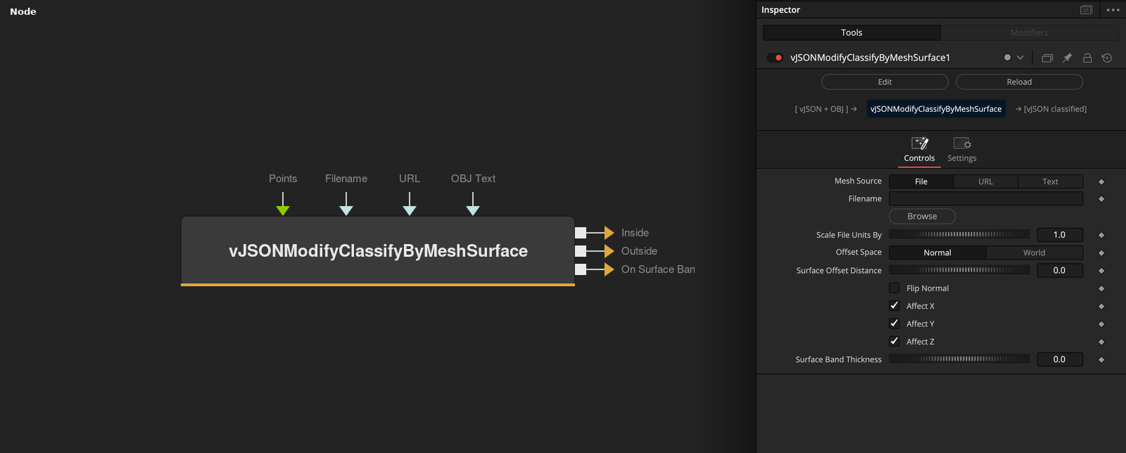 vJSONModifyClassifyByMeshSurface node