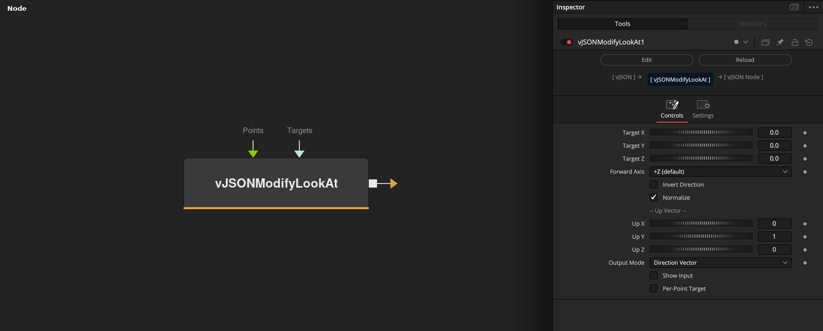 vJSONModifyLookAt node