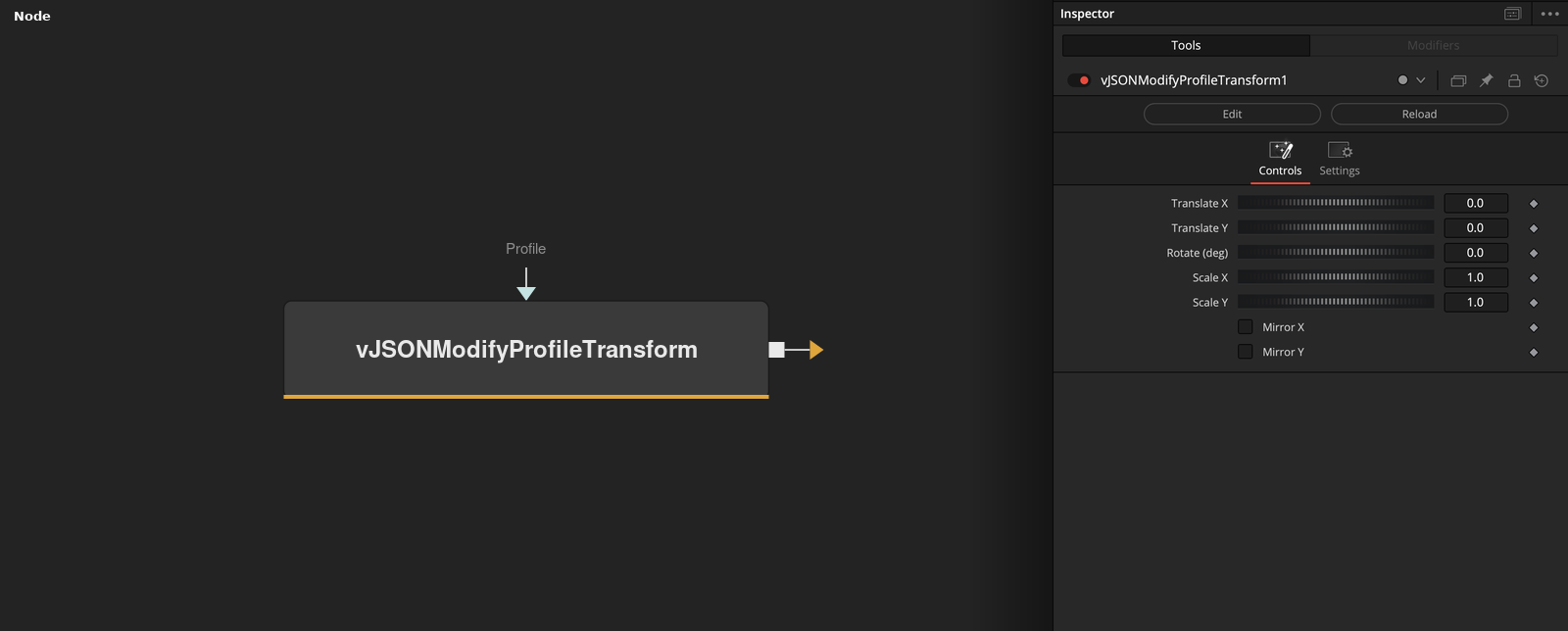 vJSONModifyProfileTransform node