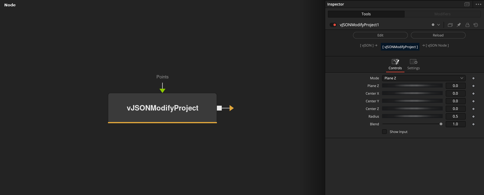 vJSONModifyProject node