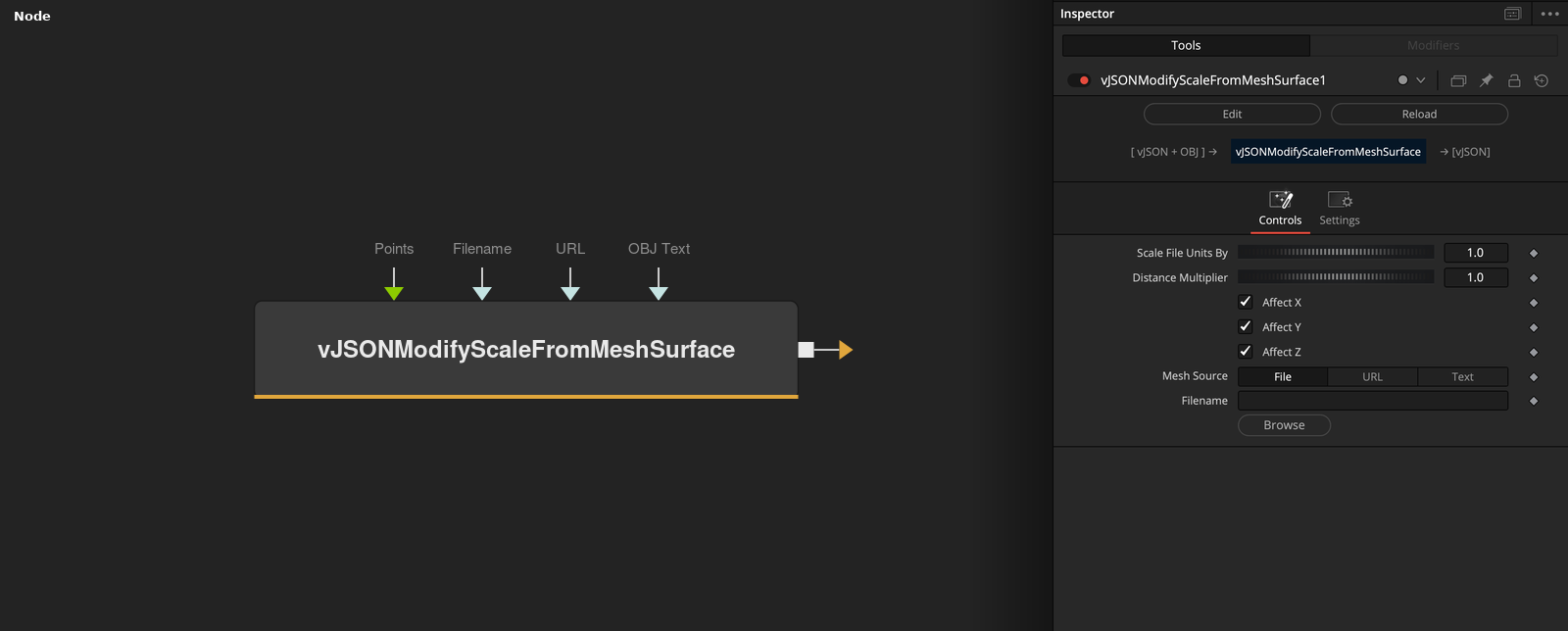 vJSONModifyScaleFromMeshSurface node
