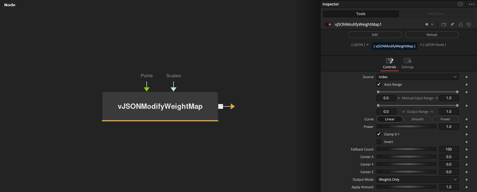 vJSONModifyWeightMap node