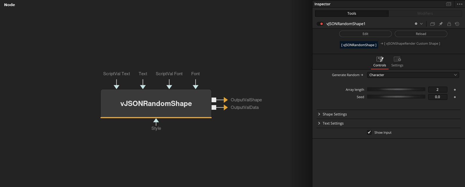 vJSONRandomShape node