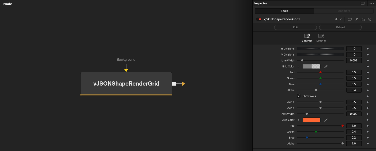 vJSONShapeRenderGrid node