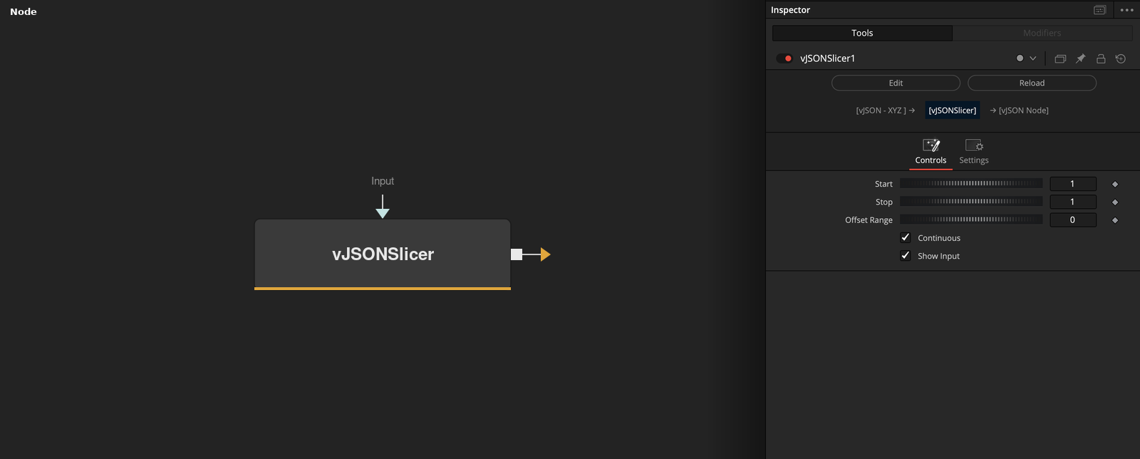 vJSONSlicer node