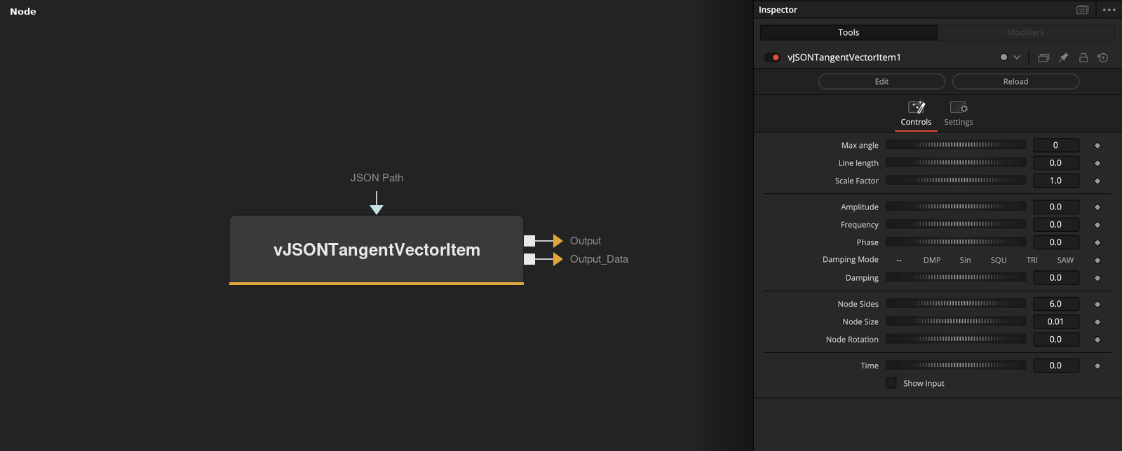 vJSONTangentVectorItem node
