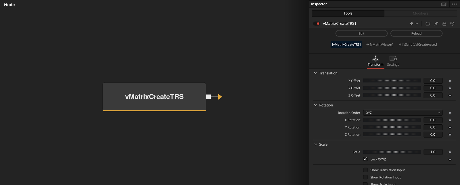 vMatrixCreateTRS node