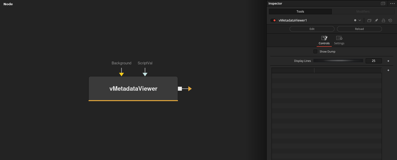 vMetadataViewer node
