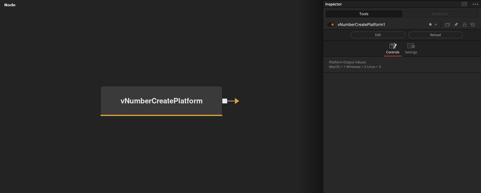 vNumberCreatePlatform node