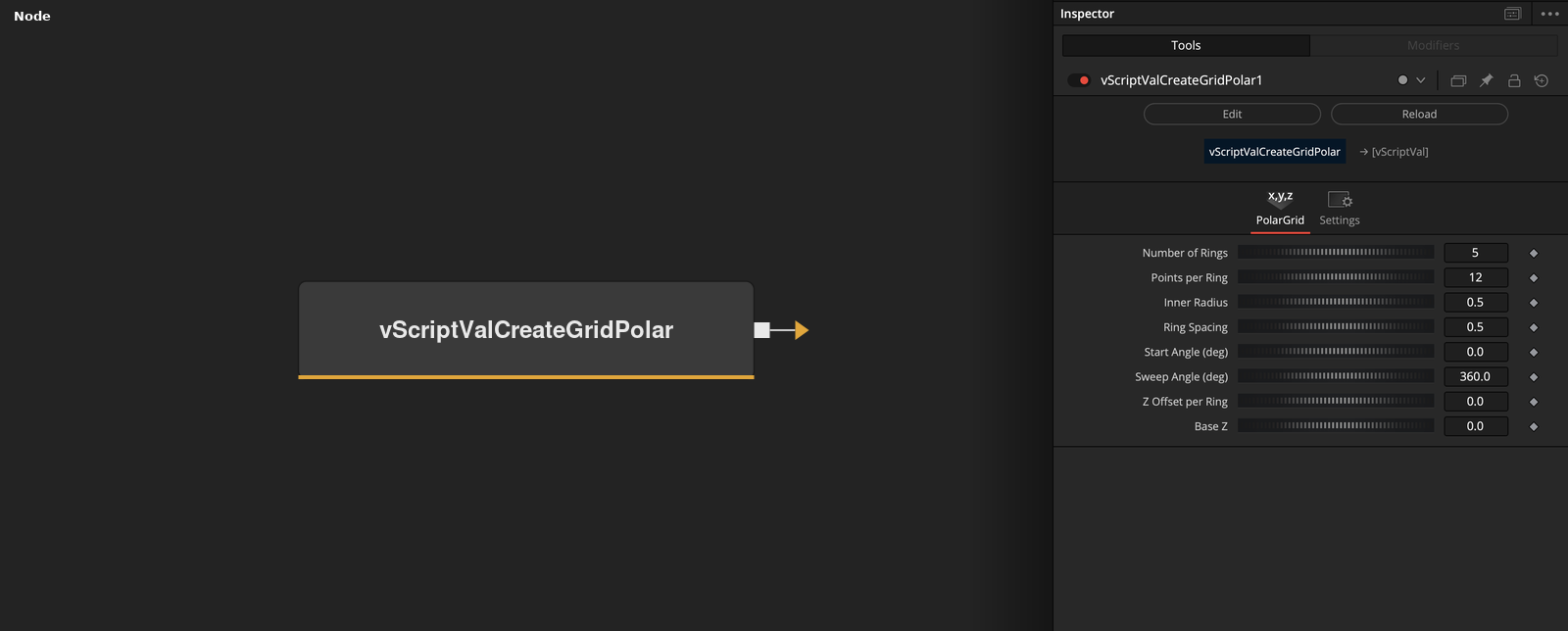 vScriptValCreateGridPolar node
