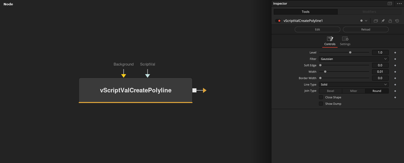 vScriptValCreatePolyline node