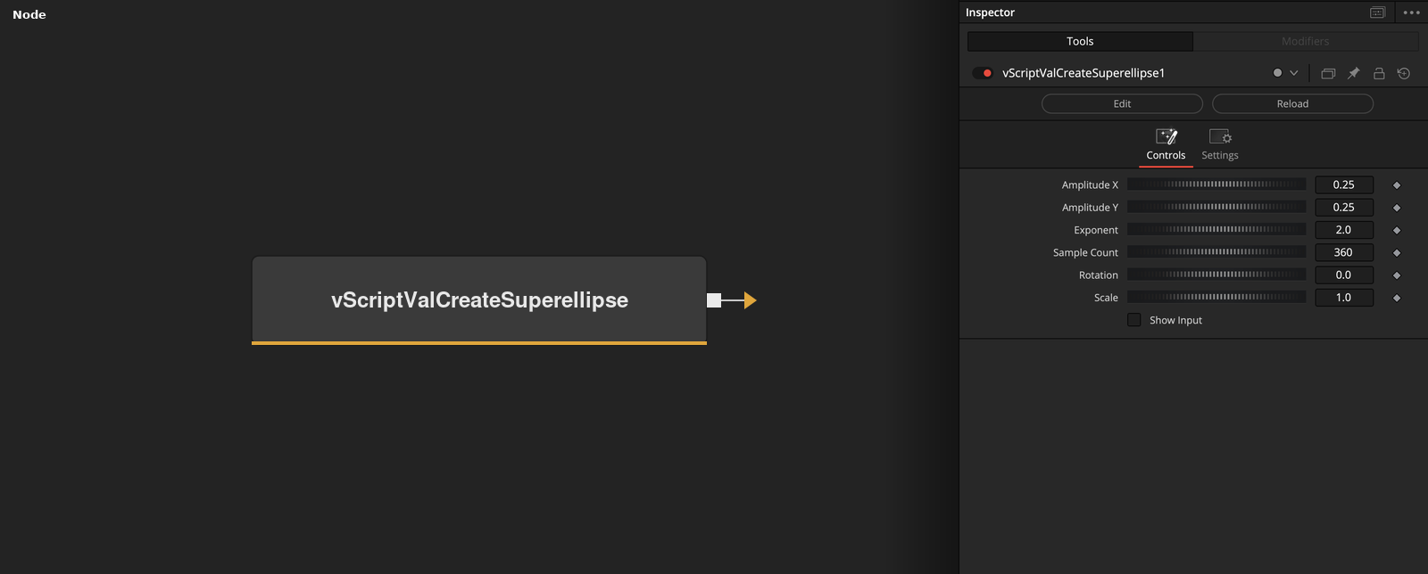 vScriptValCreateSuperellipse node