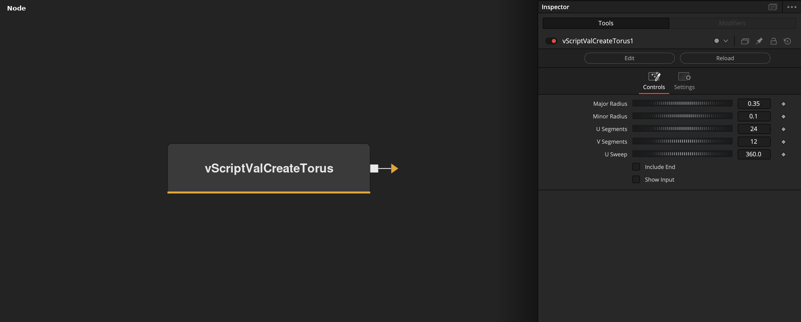 vScriptValCreateTorus node