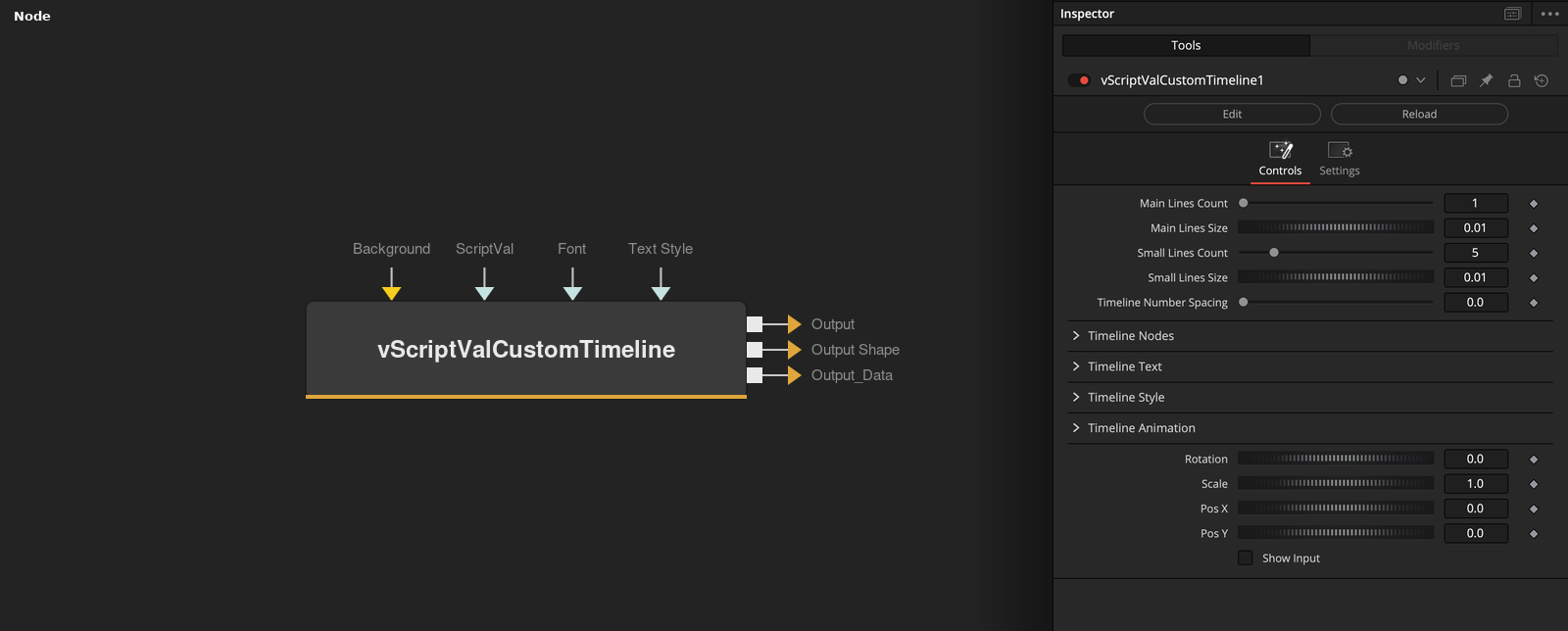 vScriptValCustomTimeline node