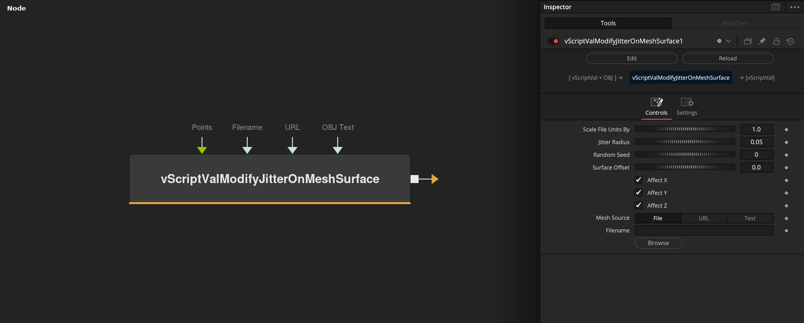 vScriptValModifyJitterOnMeshSurface node