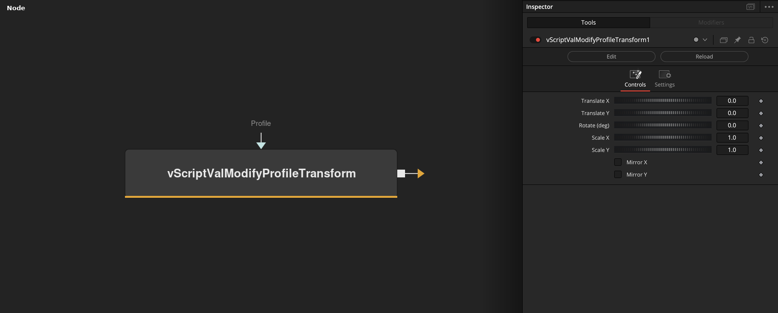 vScriptValModifyProfileTransform node