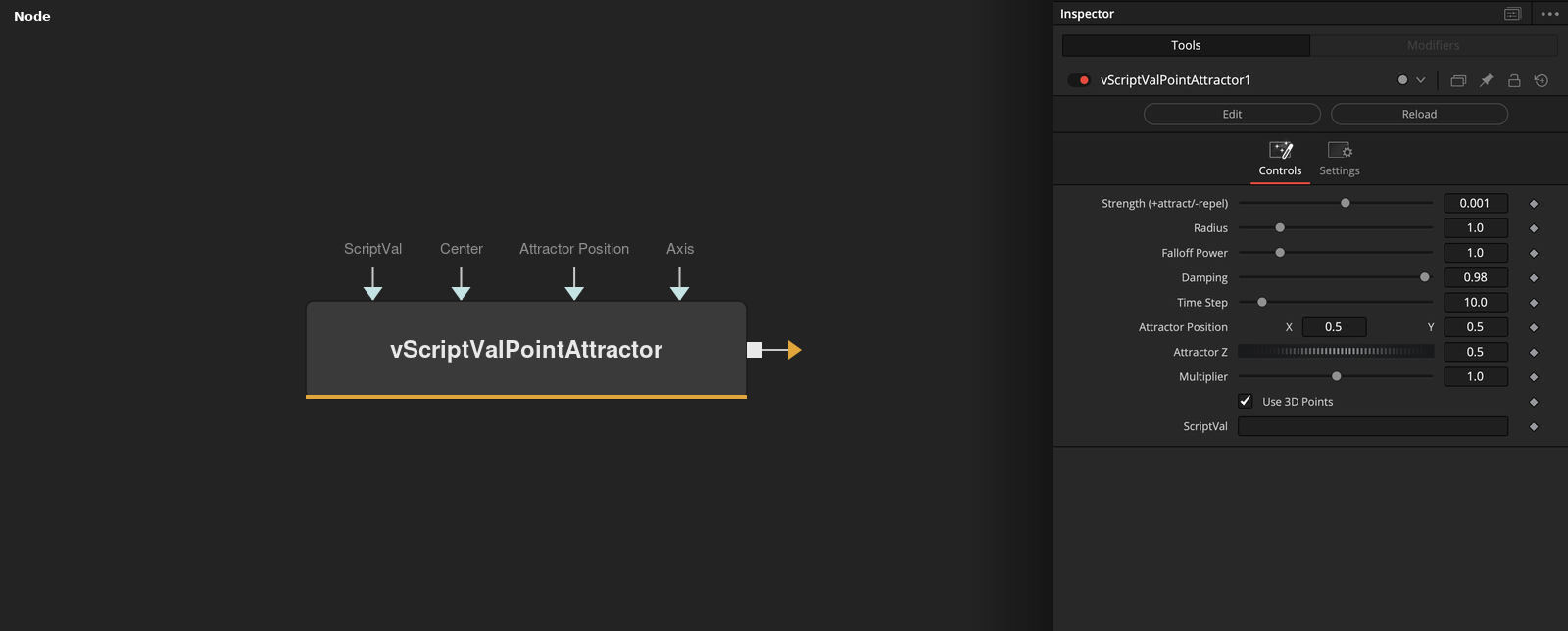 vScriptValPointAttractor node