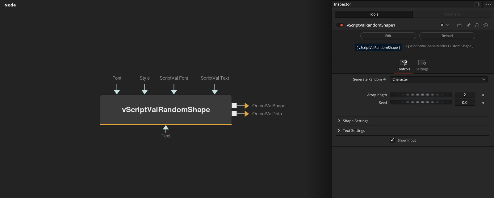 vScriptValRandomShape node