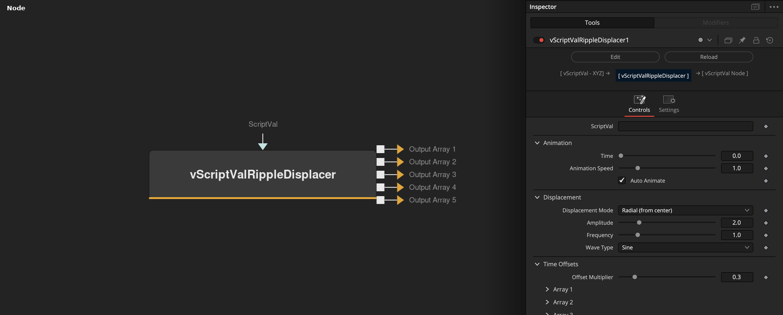vScriptValRippleDisplacer node