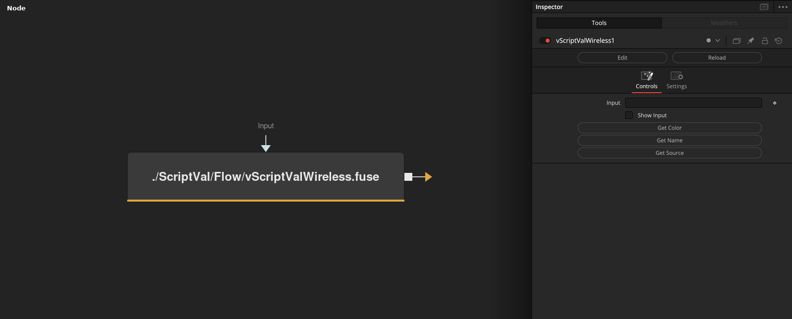 vScriptValWireless node