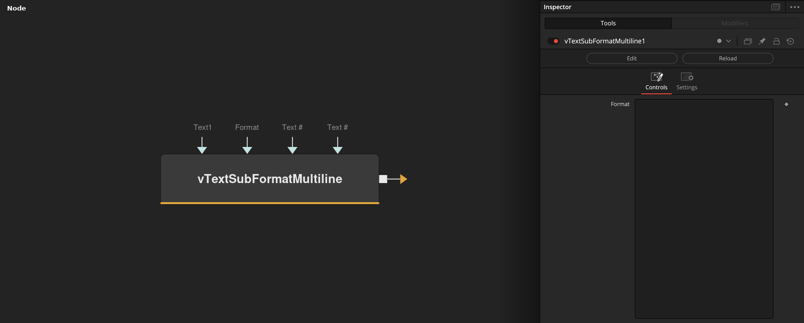 vTextSubFormatMultiline node