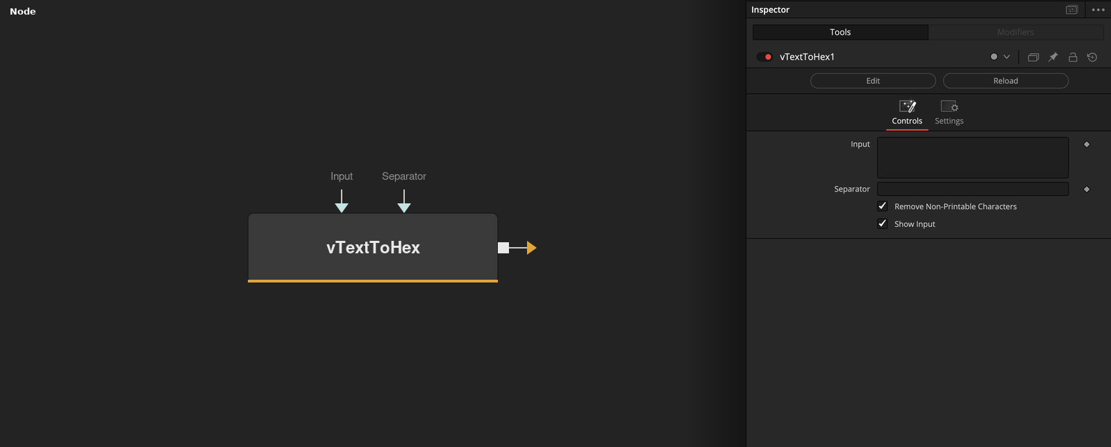 vTextToHex node